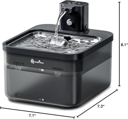 DownyPaws Cat Water Fountain Stainless Steel Cordless, 84oz/2.5L Fursink - Image 10