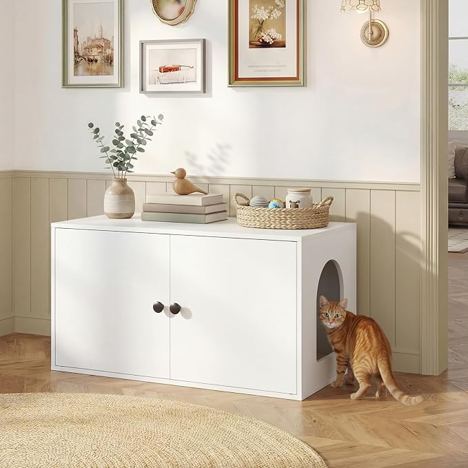 HOOBRO Cat Litter Box Enclosure, Hidden Litter Box Furniture - Image 4