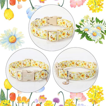 Adjustable Floral Dog Collar, Lightweight Quick-Release Buckle Collar - Image 5