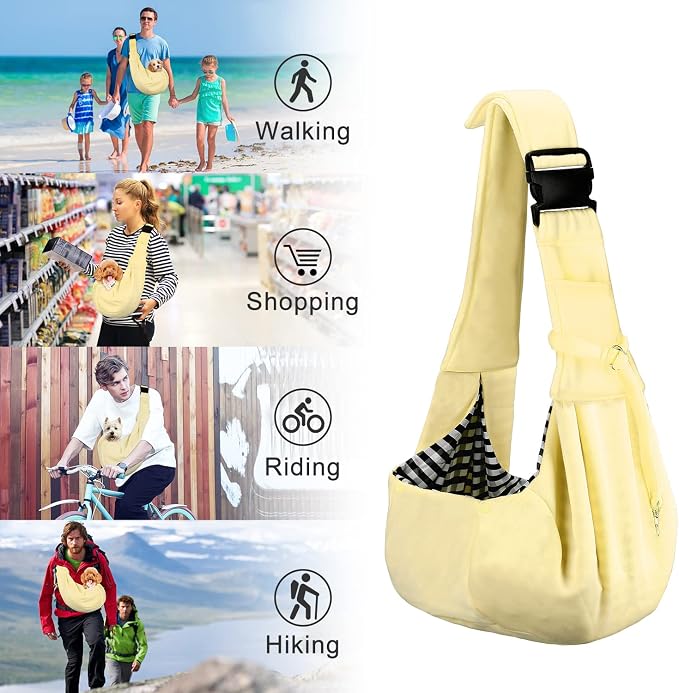 PETLOFT Reversible Dog Cat Sling Carrier, Small Dog Carrier, Adjustable Dog - Image 7
