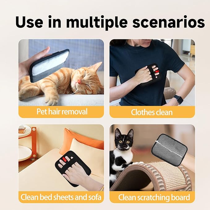 2-in-1 Pet Grooming Glove & Fabric Hair Remover - Image 3