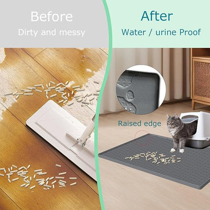 Cat Litter Mat for Litter Box, Silicone Large Cat Litter Trapping Mat - Image 7