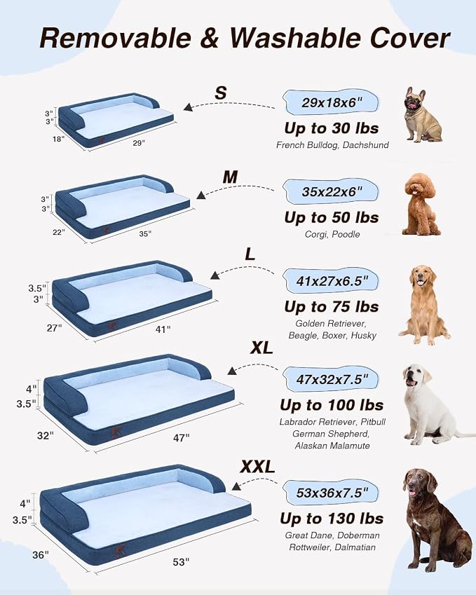 KSIIA Washable Dog Bed Medium Size Senior Dog, Orthopedic Warm Soft Pets Sofa - Image 7