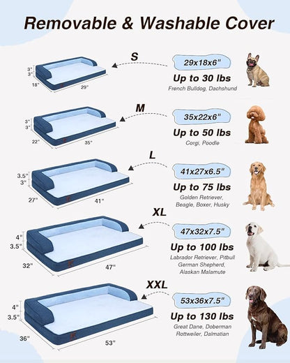 KSIIA Washable Dog Bed XXXL Senior Dog, Orthopedic Warm Soft Pet Sofa - Image 7
