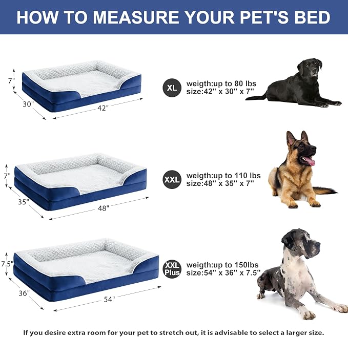 Orthopedic Dog Bed for Extra Large Dogs, Egg Crate Foam Bed for Extra Large Dogs - Image 4