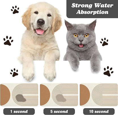 Dog Food Mats for Floors Waterproof, Cat Water Bowl Mats Pet Feeding Absorbent - Image 2