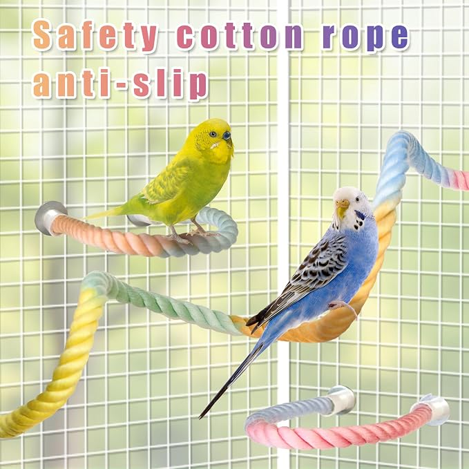 3PCS Parrot Perch, Soft Rope Bird Perches - Image 5