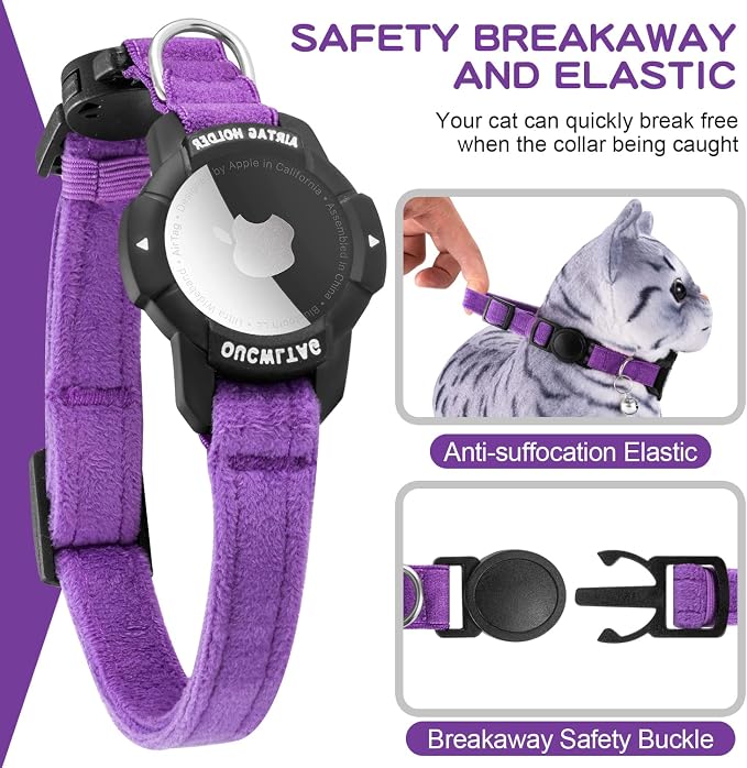 Luminous AirTag Cat Collar Breakaway, OUCWLTAG GPS Cat Collar - Image 3