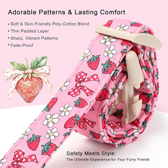 Strawberry Bow Dog Collar for Giant Large Dogs - Image 4