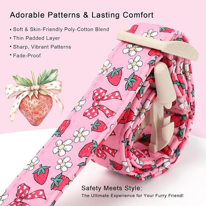 Strawberry Bow Dog Collar for Giant Large Dogs - Image 4
