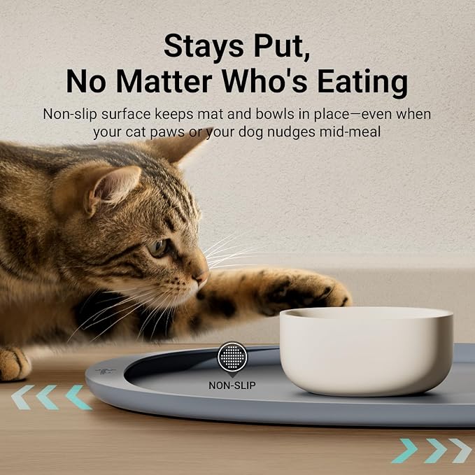 DownyPaws Cat Food Mats for Floors Waterproof, BPA Free Silicone Pet Feeding Mat - Image 7
