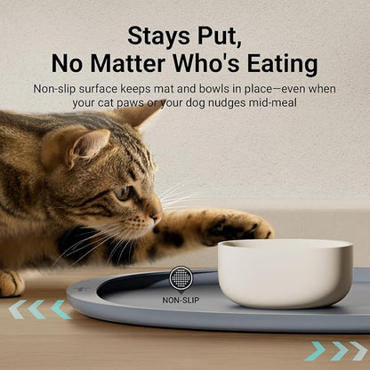 DownyPaws Cat Food Mats for Floors Waterproof, BPA Free Silicone Pet Feeding Mat - Image 7