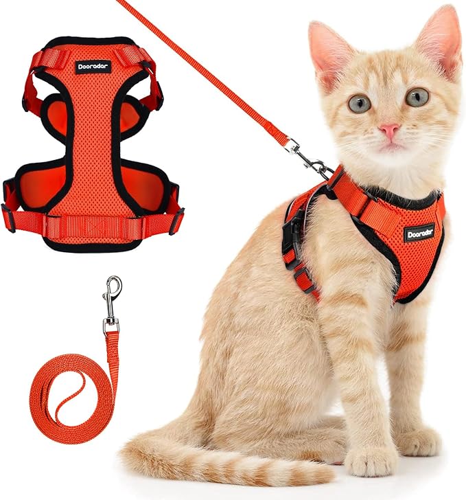 Dooradar Cat Harness and Leash Set, Escape Proof Safe Adjustable Kitten Vest - Image 8