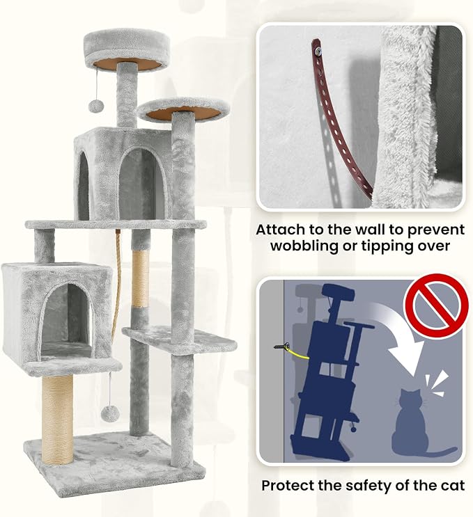 58.5inch Large Cat Tree Tower Condo - Image 5