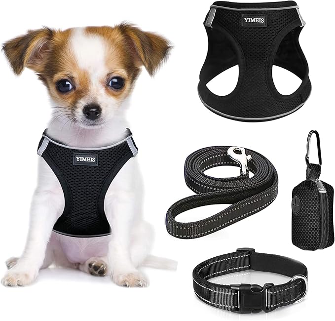 YIMEIS Dog Harness and Leash Set, No Pull Soft Mesh Pet Harness, Reflective by YIMEIS