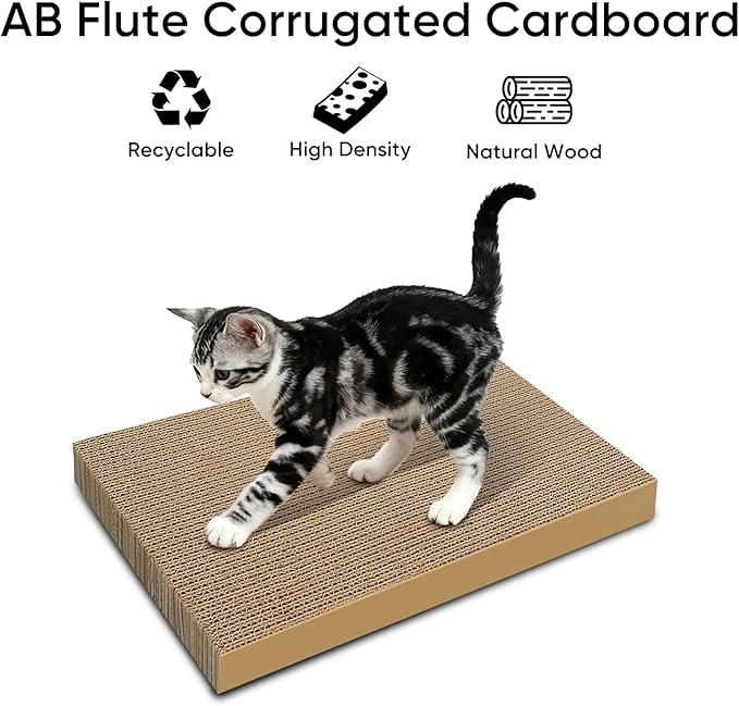 AGYM Cat Scratchers 4 Packs Refill Cat Scratching Pad Cardboard - Image 3