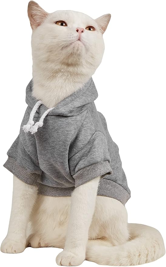 QWINEE Basic Dog Hoodie Sweatshirt Puppy Sweater Warm Cat Costumes Pet Clothes by QWINEE