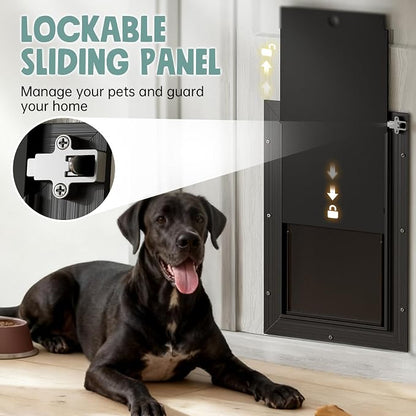Extra Large Dog Door for Door All Aluminum 3 Flaps Black, Heavy Duty XL Dog - Image 3