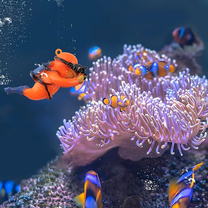 onesimcr Floating Fish Tank Decorations, Aquarium Decorations, Lovely Diver - Image 9