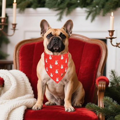 ADOGGYGO Christmas Dog Bandanas 2 Pack, Reversible Santa Snowman Xmas Pet Scarf - Image 2