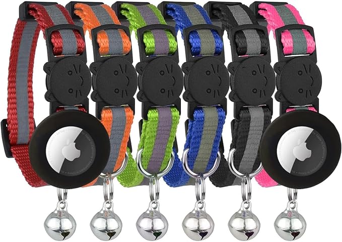 Reflective Cat Collar with AirTag Holders, with Bells, Solid & Safe Collars - Image 8