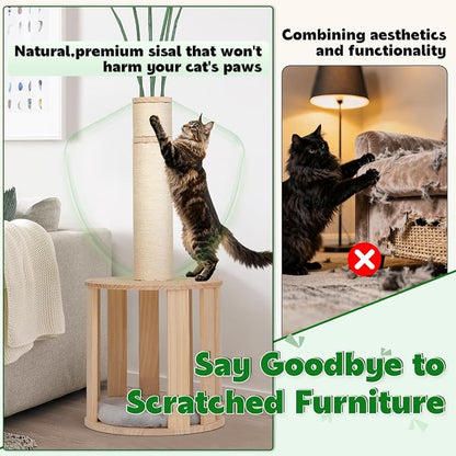 82.7'' Tall Modern Cat Tree for Indoor Cats, Artificial Areca Palm Tree Cat - Image 4