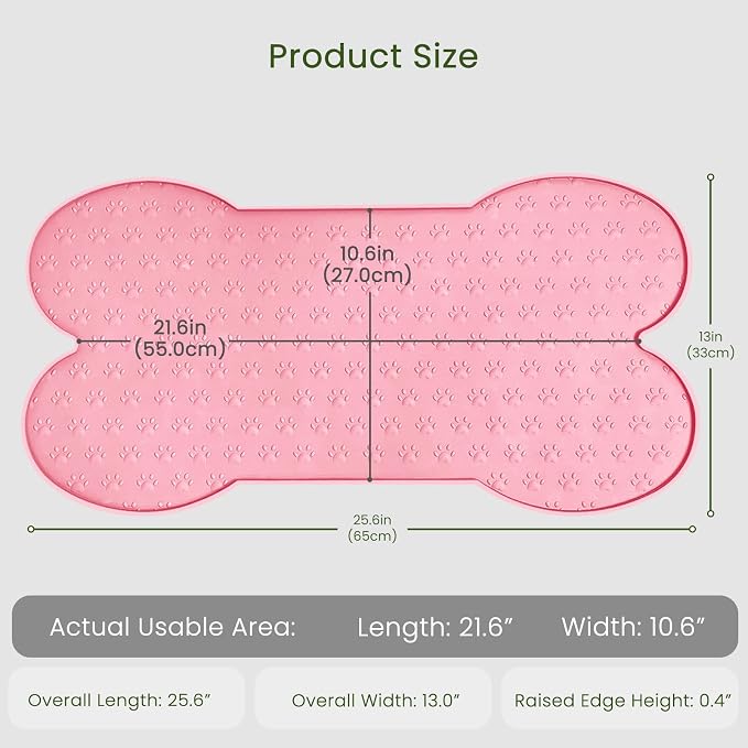 Dog Food Mat Anti-Slip Silicone Dog Bowl Mat Thicker Pet Placemat Waterproof - Image 2