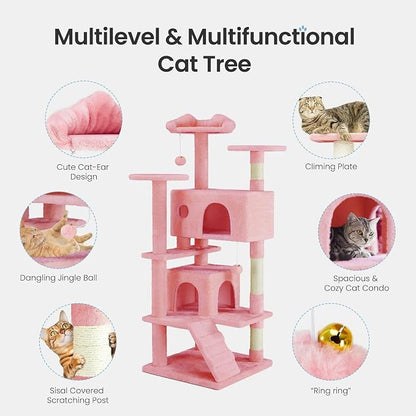 54 Inches Cat Tree Tower Condo Furniture, Cat Tower - Image 3