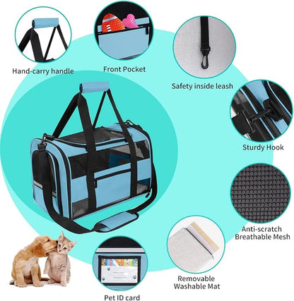 Soft - Sided Pet Carrier for Cats and Small Dogs, Airline - Approved, Foldable - Image 4