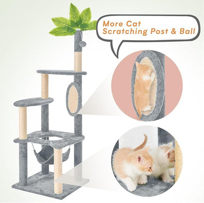 Cat Tree for Indoor Cats, 55 Inch Cat Tower - Image 4