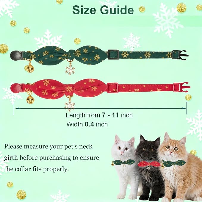 Bunny Ear Christmas Bowtie Cat Collar - Image 7