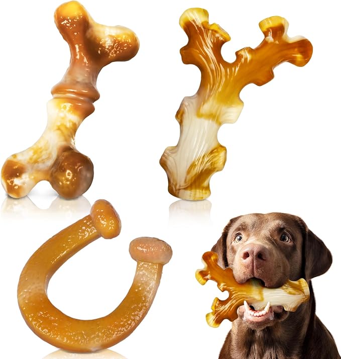 Heavy Duty Chew Toys 3 Pack for Aggressive Chewers by Frienhund