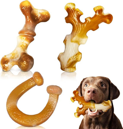 Heavy Duty Chew Toys 3 Pack for Aggressive Chewers by Frienhund