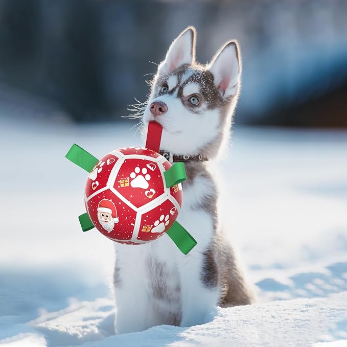 QDAN Small Christmas Dog Toys, Soccer Ball - Image 5