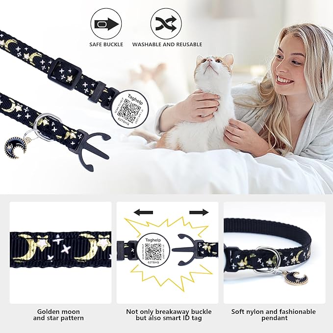 Stars and Moon AirTag Collar - Image 2