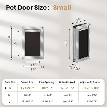 Cat Door, All Aluminum Small Dog Doggy Doggie Door - Image 6