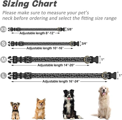 Reflective Dog Collar for Small Dogs Cats, Cute Leopard Style Adjustable - Image 7