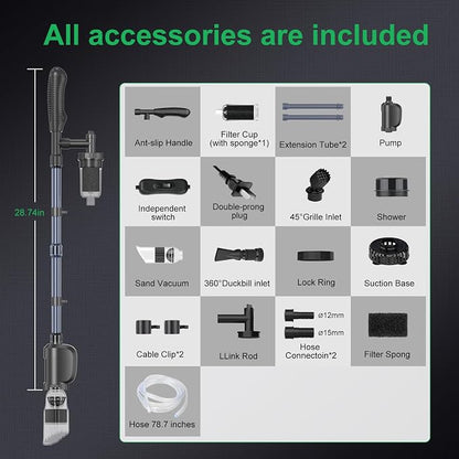 Electric Aquarium Vacuum Gravel Cleaner, 36W Electric Fish Tank Cleaning Tools - Image 6