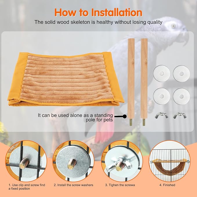 BWOGUE Winter Warm Bird Nest Bed Hanging Hammock Snuggle Hut Parrot House Tent - Image 3