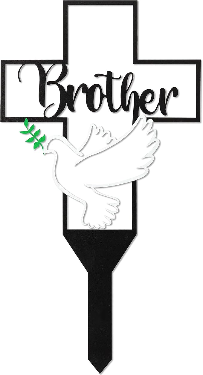 BUoonyer Garden Stake Graves Cemetery Decorations, Brother Metal Memorial Grave by BUyooner