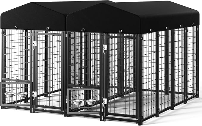 2PCS Dog Kennel Outdoor, Large Outside Dog Kennel by Guiferland