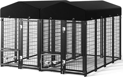 2PCS Dog Kennel Outdoor, Large Outside Dog Kennel by Guiferland