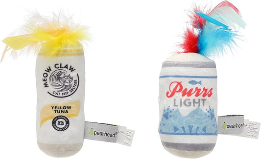 Pearhead Pet Crinkle, and Teaser Pawty Time Cat Toy Set, Owner Playtime by Pearhead