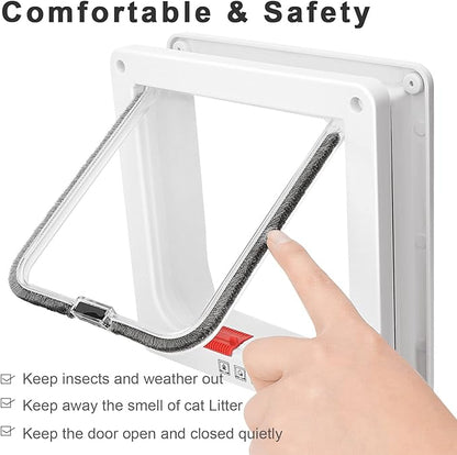 Safety Pet Door with 4 Way Lock, Weatherproof Cat Flap - Image 5