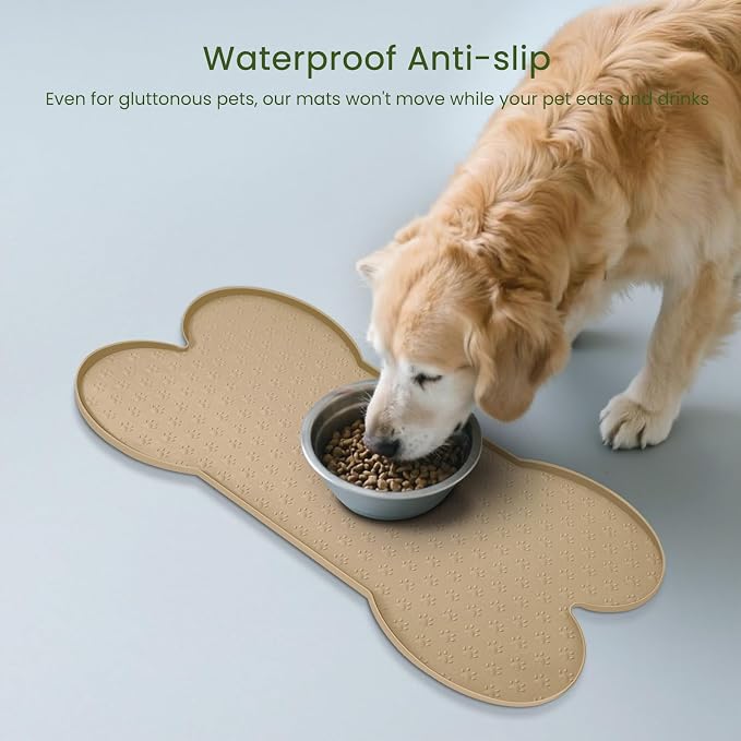 Dog Food Mat Anti-Slip Silicone Dog Bowl Mat Thicker Pet Placemat Waterproof - Image 3