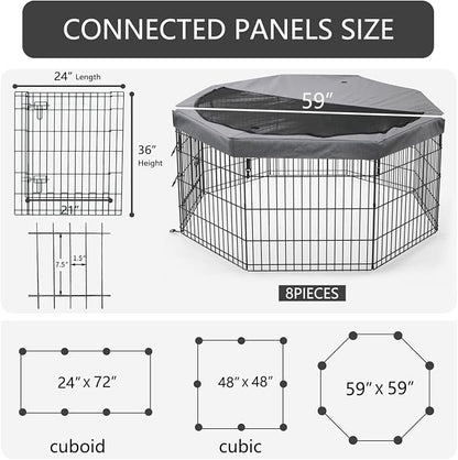 PETIME Foldable Metal Dog Exercise Pen/Pet Puppy Playpen Kennels Yard Fence - Image 3