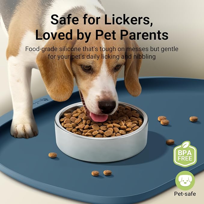 DownyPaws Dog Food Mats for Floors Waterproof, BPA Free Silicone Dog Bowl Mat - Image 2