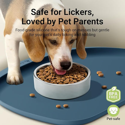 DownyPaws Dog Food Mats for Floors Waterproof, BPA Free Silicone Dog Bowl Mat - Image 2