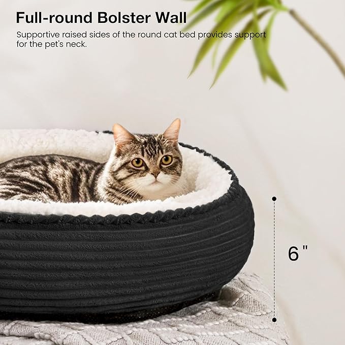 Love's cabin Round Donut Cat and Dog Cushion Bed, 20in Pet Bed - Image 5