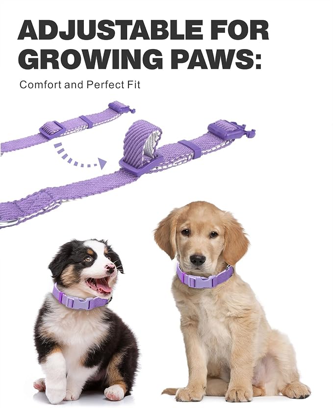 Dynmeow Soft and Breathable Cotton Dog Collar, Durable Adjustable Heavy-Duty - Image 3